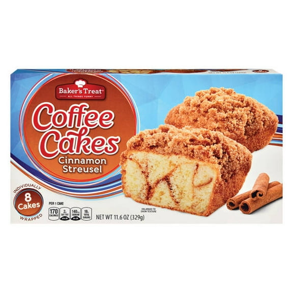 Baker's Treat Cinnamon Streusel Cakes, 8 count - (Pack of 2)