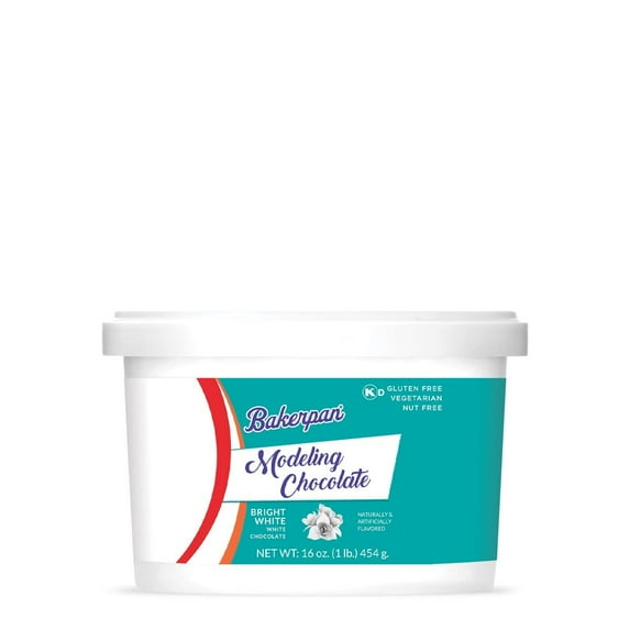 Bakerpan Bright White Modeling Chocolate - 1 Pound - Sculpt Cakes, Model Figurines, and Create Cake Toppers