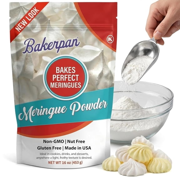 Bakerpan Meringue Powder for Baking and Icing 16 oz Resealable Bag