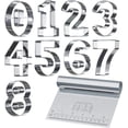 thumbnail image 1 of Bakerpan Stainless Steel Cookie Cutter Number Shapes Set 3 1/2 Inch with Bonus Dough Cutter, 1 of 7