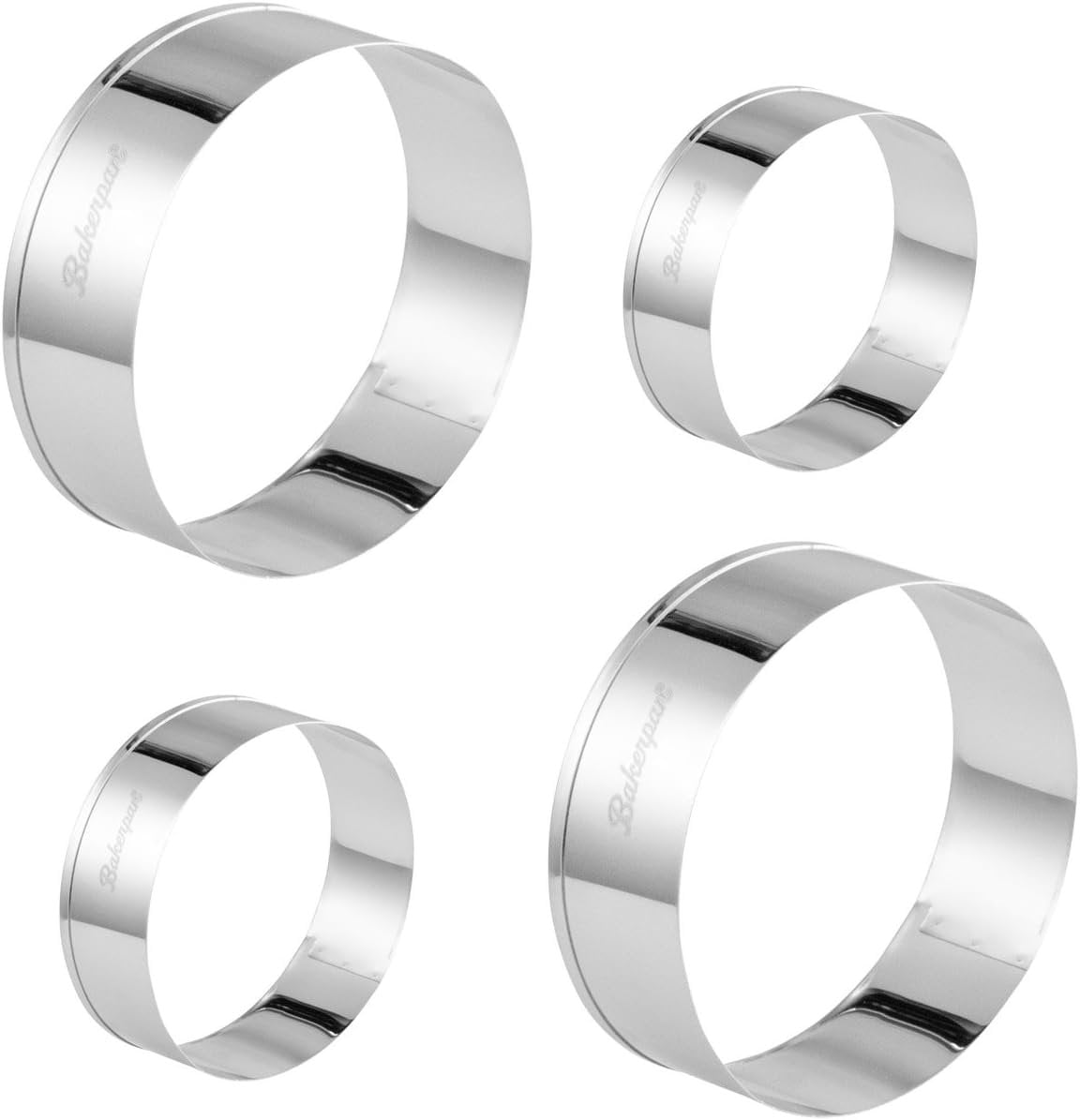 Bakerpan Stainless Steel Round Cookie Cutter Set, Circle Cookie Cutters
