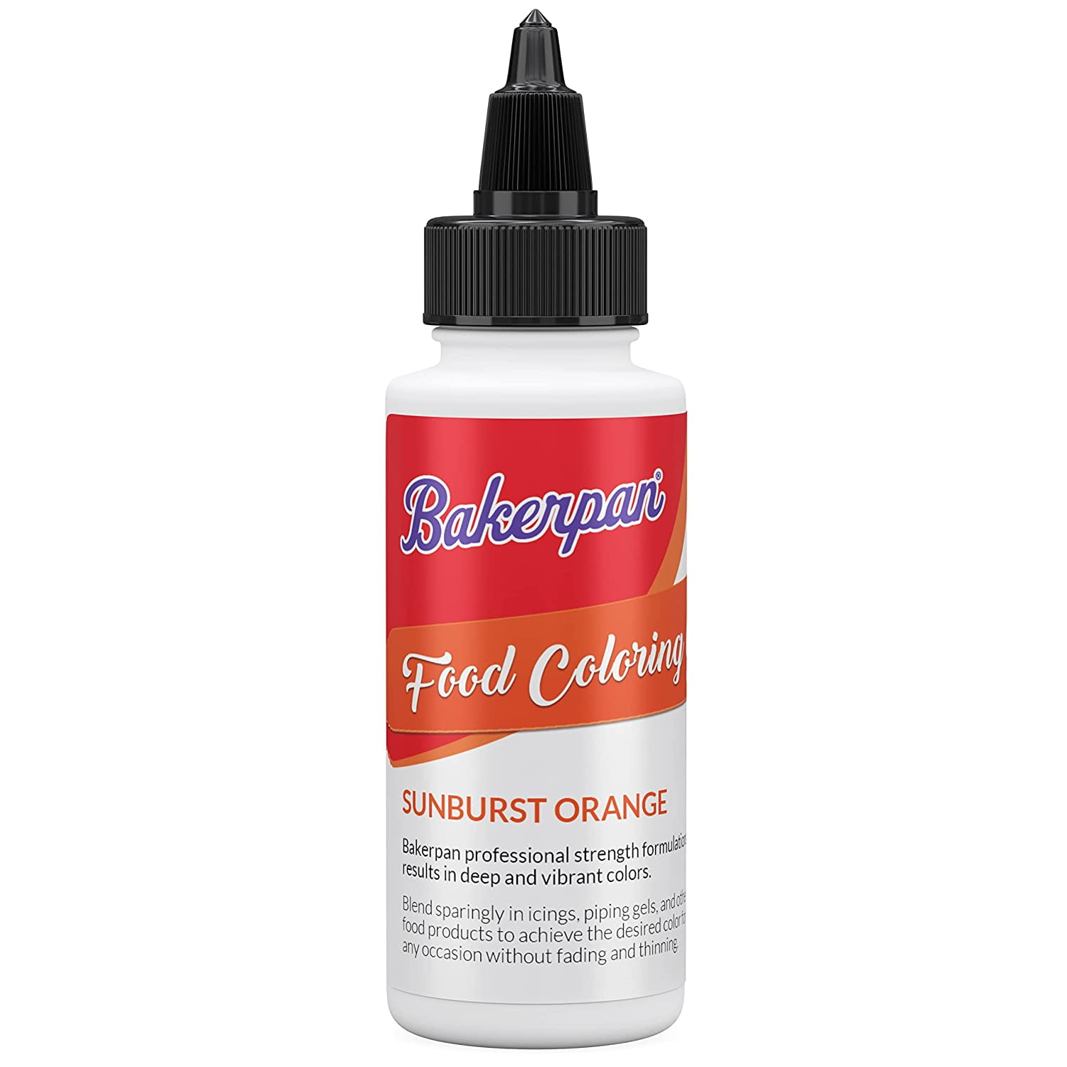Bakerpan Sunburst Orange Food Coloring Gel For Cake and Cookie Decorating, Edible Food Dye - 2 Ounce