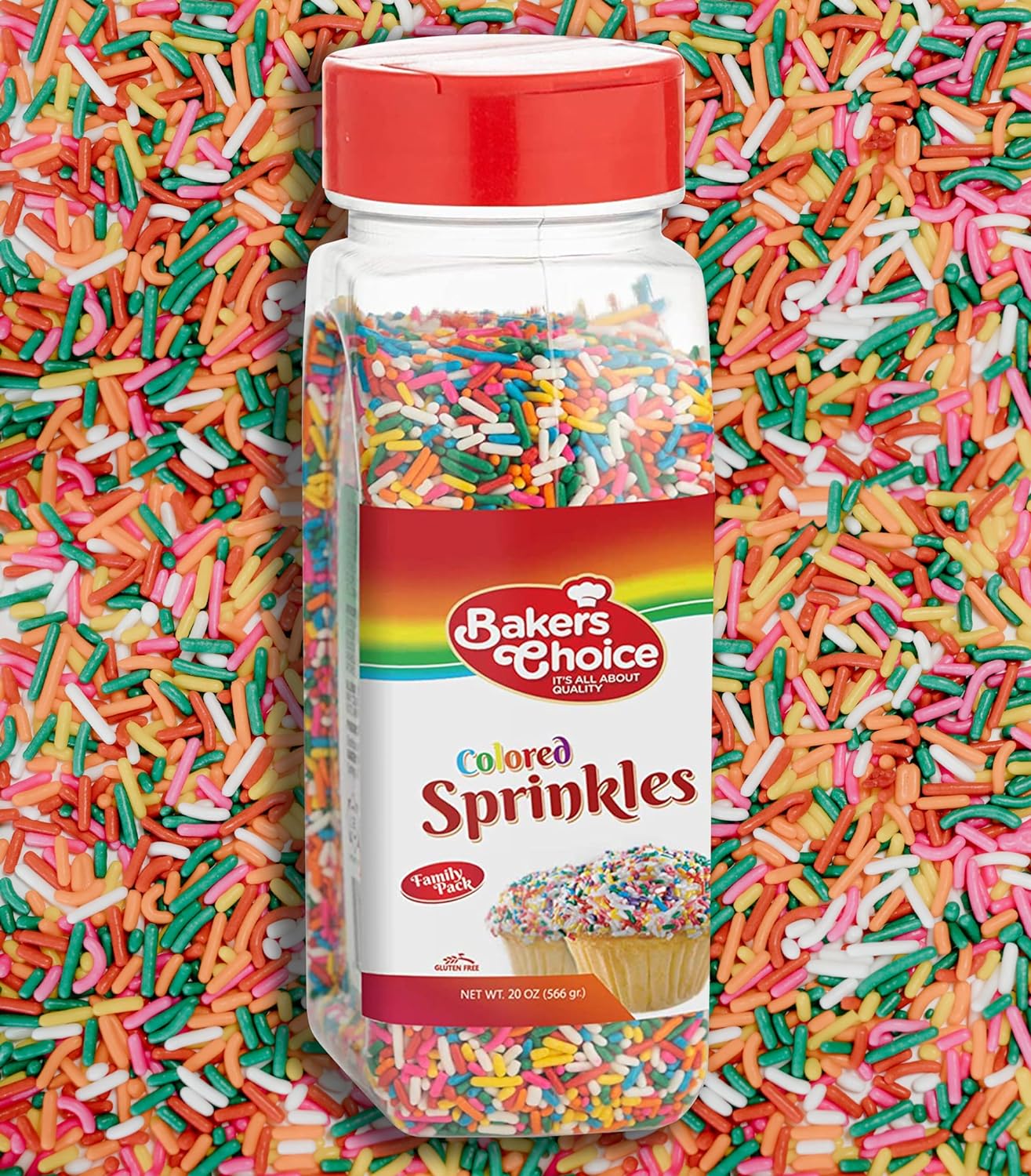 Bakers Choice Rainbow Sprinkles for Baking Rainbow Jimmies Sprinkles