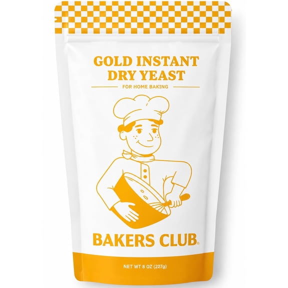 Bakers Club Gold Instant Dry Yeast 8 oz  Premium Instant Yeast for Bread Baking, High Sugar Doughs, Sweet Dough, Rolls, Brioche, Donuts, Cinnamon Rolls, Pastries & Pizza Dough  Fast Rising B