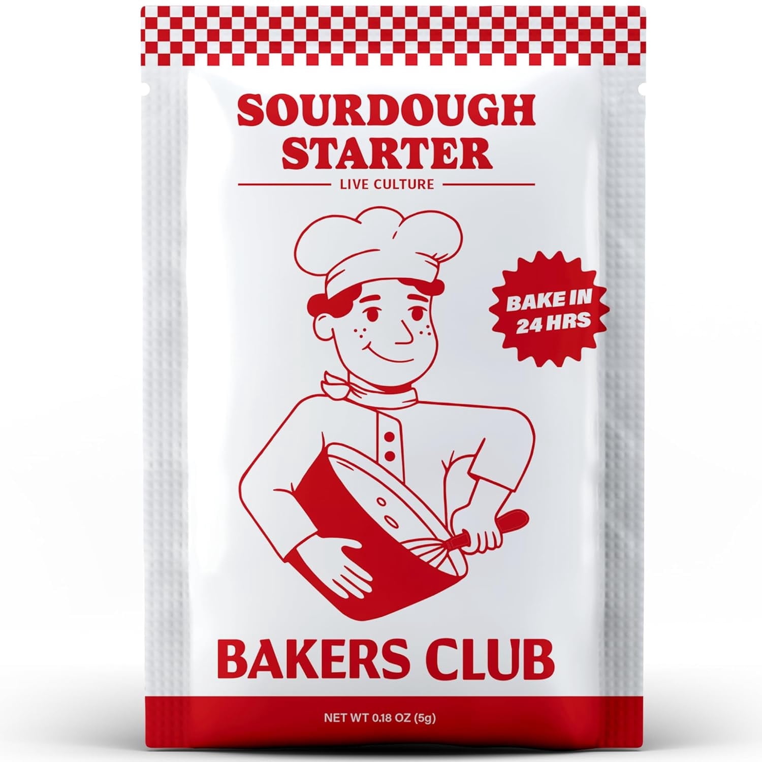 Bakers Club Rapid 24-Hour Sourdough Starter Culture - Makes 5 Batches - Mix, Ferment & Bake Next Day - Tangy Flavor without Weeks of Waiting - Best Dehydrated S