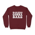 thumbnail image 1 of Bakers Gonna Bake Graphic Design Sweatshirt (Maroon, S), 1 of 14