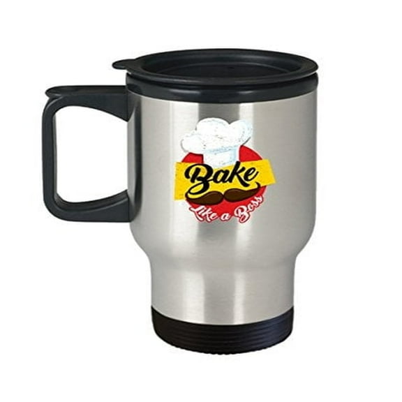 Bakers Mug - Bake Like a Boss - Gift For Baking - 14 oz Stainless Steel Travel Coffee Cup