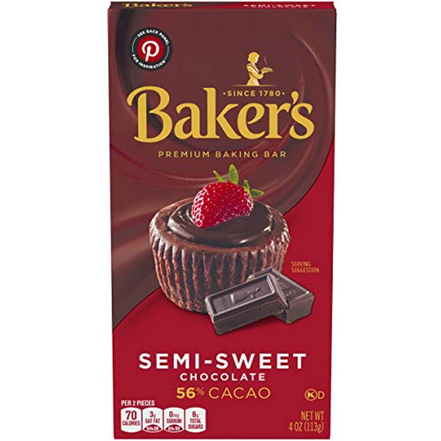 Bakers Premium SemiSweet Chocolate Baking Bar (4 Oz Boxes, Pack Of 12