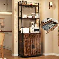 Bakers Rack with Drawer 70.8" Baker Rack with Cabinet Tall Bar Cabinet Industrial Kitchen Stand with Storage Large Microwave Storage Stand Freestanding Tall Bar Living Room