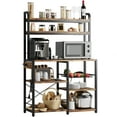 thumbnail image 1 of Bakers Rack for Kitchens with Storage, Microwave Stand with Power Outlet, 5 Tier Storage Shelf with Mesh Panels Kitchen Organization Shelf Rack Industrial Storage Shelf Brown, 1 of 8