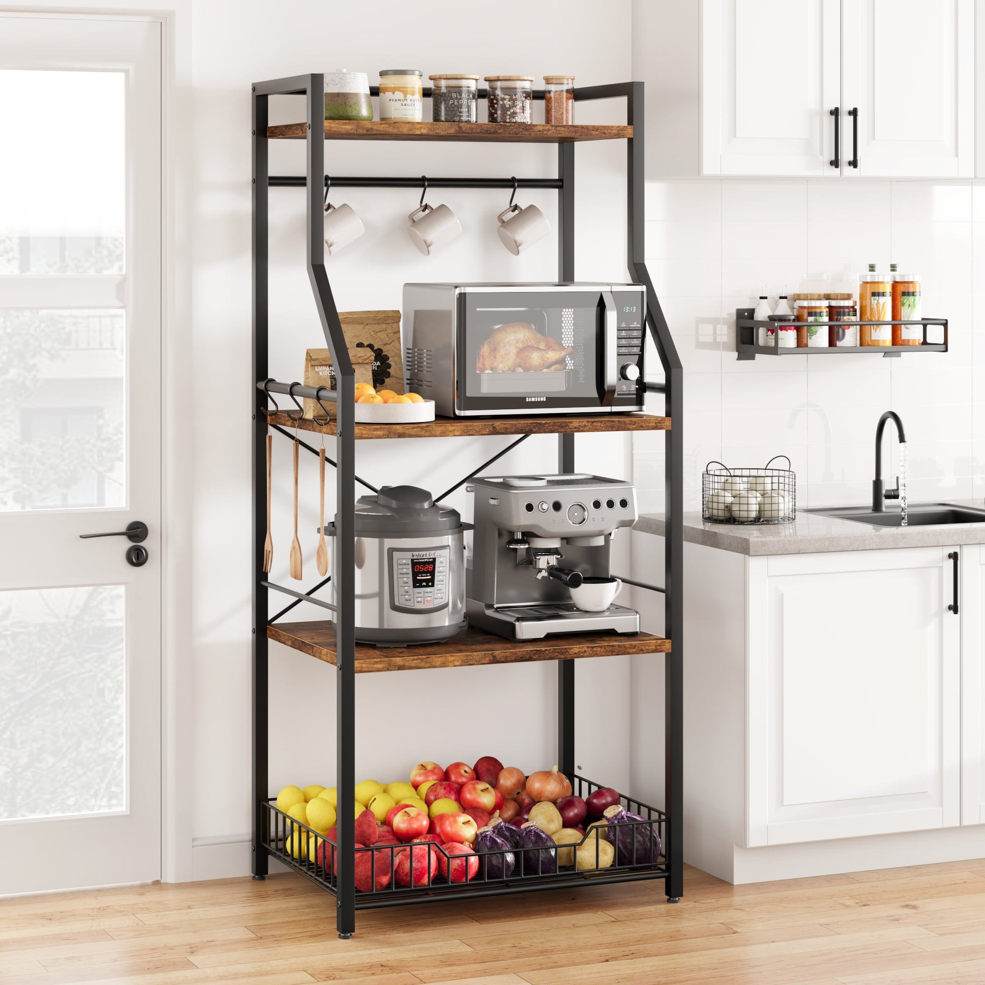 4 shelf bakers rack hotsell