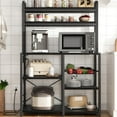 Bakers Rack with Power Outlet Kitchen Baker Rack with Wire Basket