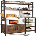 Bakers Racks for Kitchens with Power Outlet 6Tier Microwave Stand with