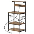 thumbnail image 1 of Amadwell 4-Tier Kitchen Storage Shelf Organizer Bakers Rack with Power Outlets, Coffee Bar & Microwave Stand, 1 of 9