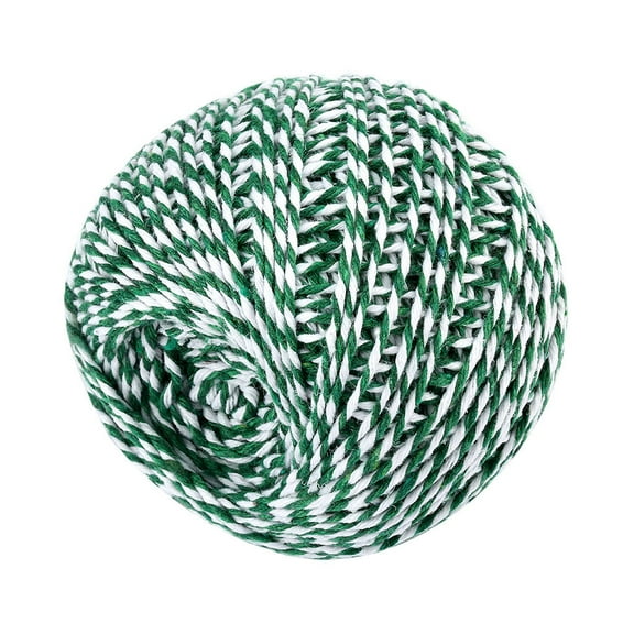 Bakers Twine Rope Cozival Two-Tone Cotton Bakers Twine Rope - Rustic Style Decorative String for Gift Wrapping, Country Crafts, Handmade Jewelry, and Vintage Accessories, High-Quality Thread, C