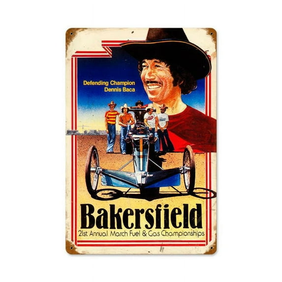 Bakersfield Baca Vintage Sign “Made in the USA with heavy gauge steel"