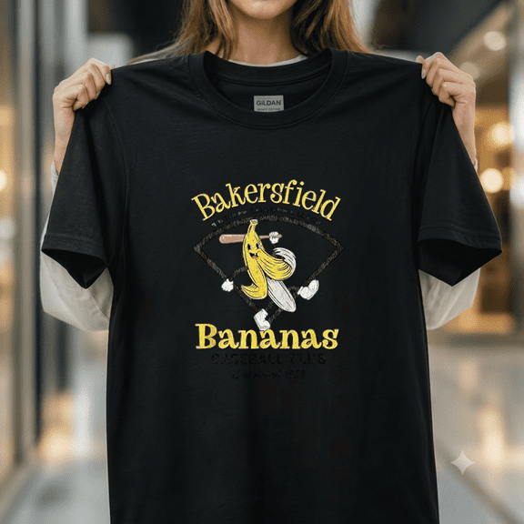Bakersfield Bananas Minor League Retro Baseball Team Uniform Unisex T-Shirt, up to size 5XL