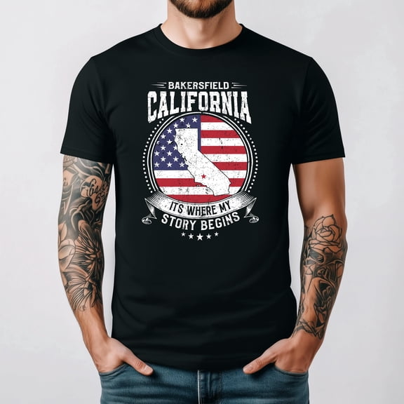 Bakersfield California Hometown Pride Retro Story T Shirt up to 5XL