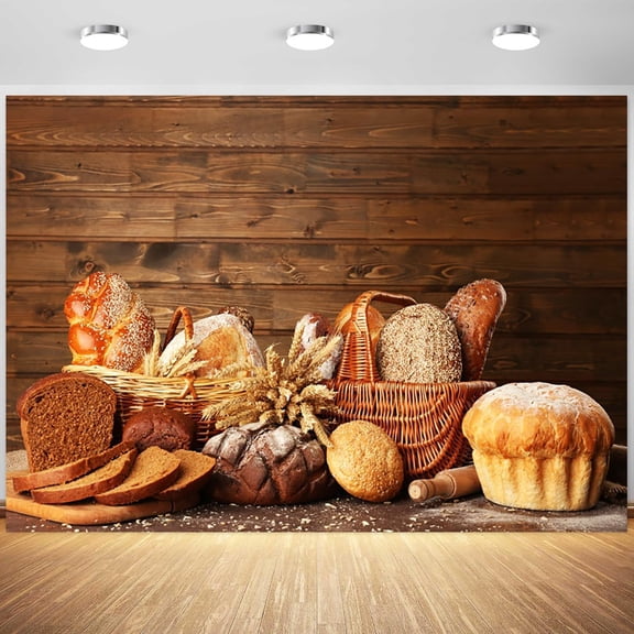 Bakery Backdrop Bread Baking Table Wooden Wall Photography Background Boy Girl Cake Smash Birthday Baby Shower Party Banner Decorations Photo Studio Props