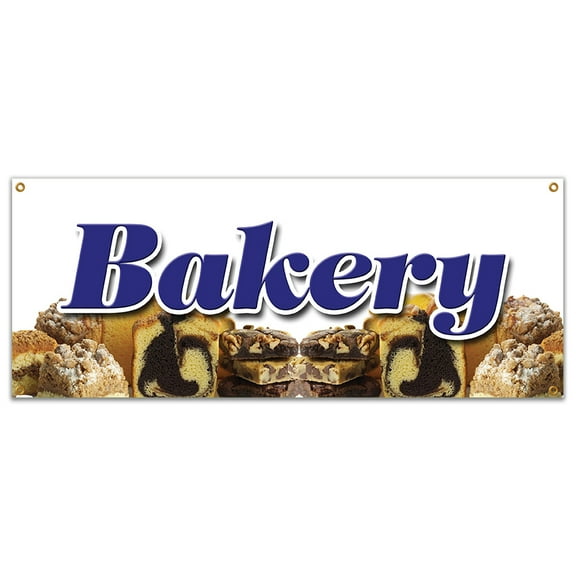 Bakery Banner 18" X 48" Heavy Duty 13 Oz Vinyl Banners with Grommets Single Sided