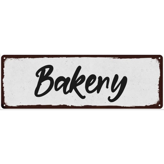 Bakery Black on White Shabby Chic Metal Sign 8x24 Room Decor 108240049006