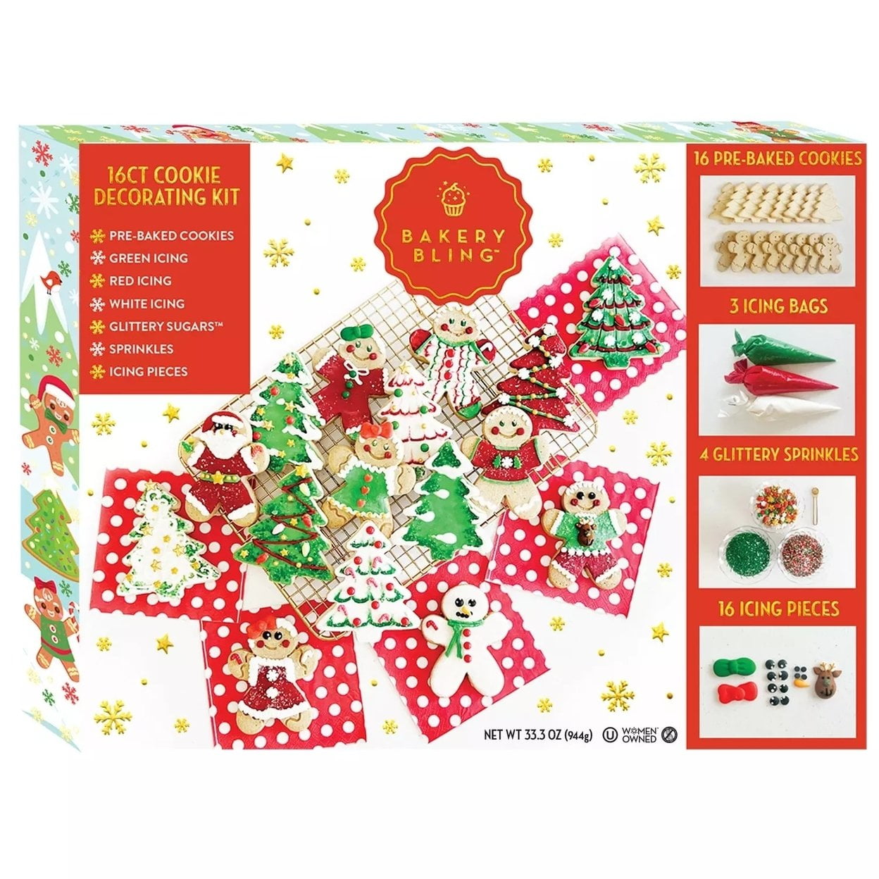 Bakery Bling Christmas Cookie Decorating Kit, 16 Count (37 Ounce