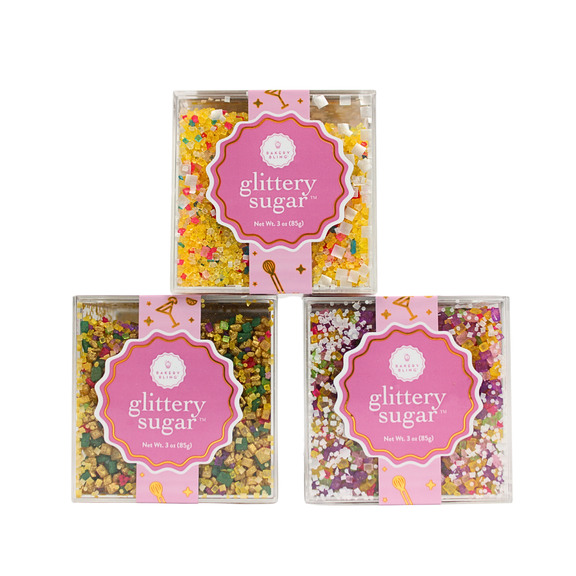Bakery Bling Hoppy Hues Glittery Sugar Trio, Easter and Spring Sugar Sprinkles Bundle of 3, Pastel Edible Glitter Baking Sprinkles for Cookies, Cakes & Cupcakes
