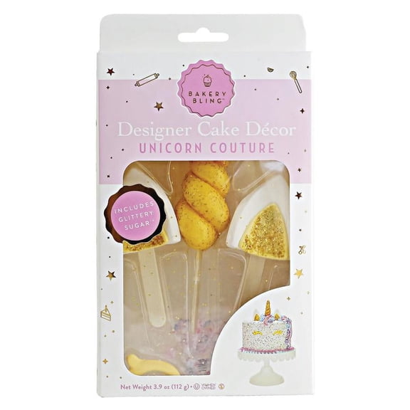 Bakery Bling Unicorn Designer Cake Decor, Case Pack of 12 kits, Nut Free, Dairy Free, Kosher