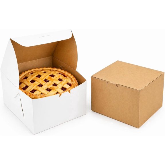 Bakery Boxes - Reversible Classic  Cake Box, Versatile Reversible Paperboard  Ideal for Small Bakery Cafes,