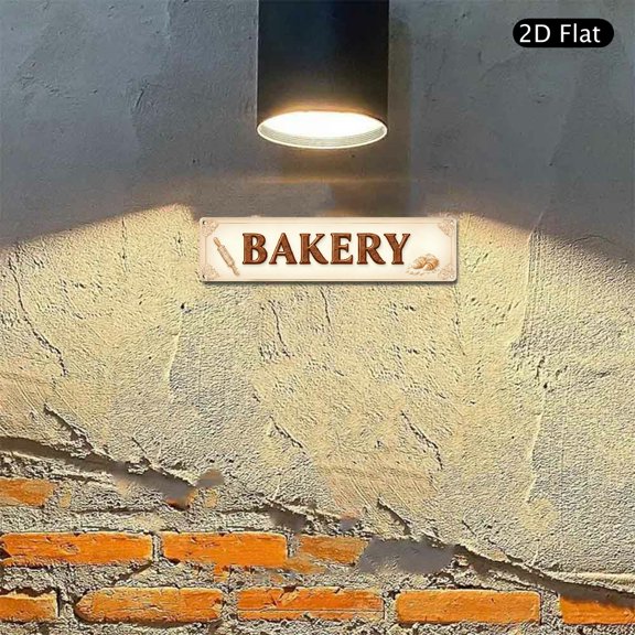 Bakery Bread Crust Design Aluminum Wall Art 4x16 Inch Metal Sign 1pc Rustic Pastry Shop Decor for Kitchen Cafe Wall Decoration