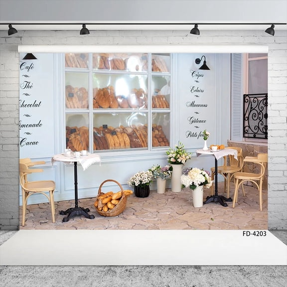 Bakery Bread Flower Brick Floor Photoph Photography Backgrounds Baby Shower Portrait Photography Backdrops For Photo Studio