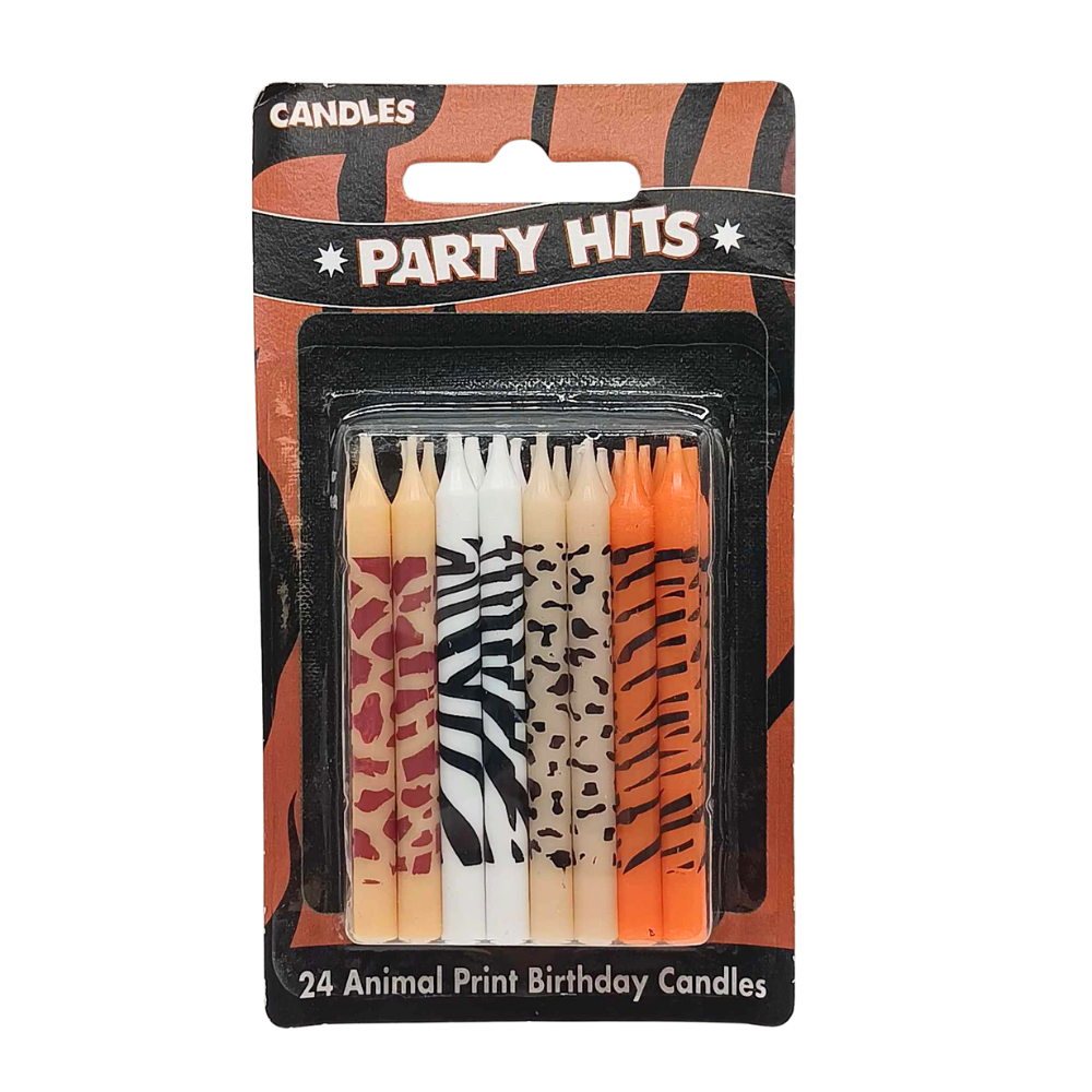 Bakery Crafts Animal Print Specialty Candles 2-1/2" - 12 Count