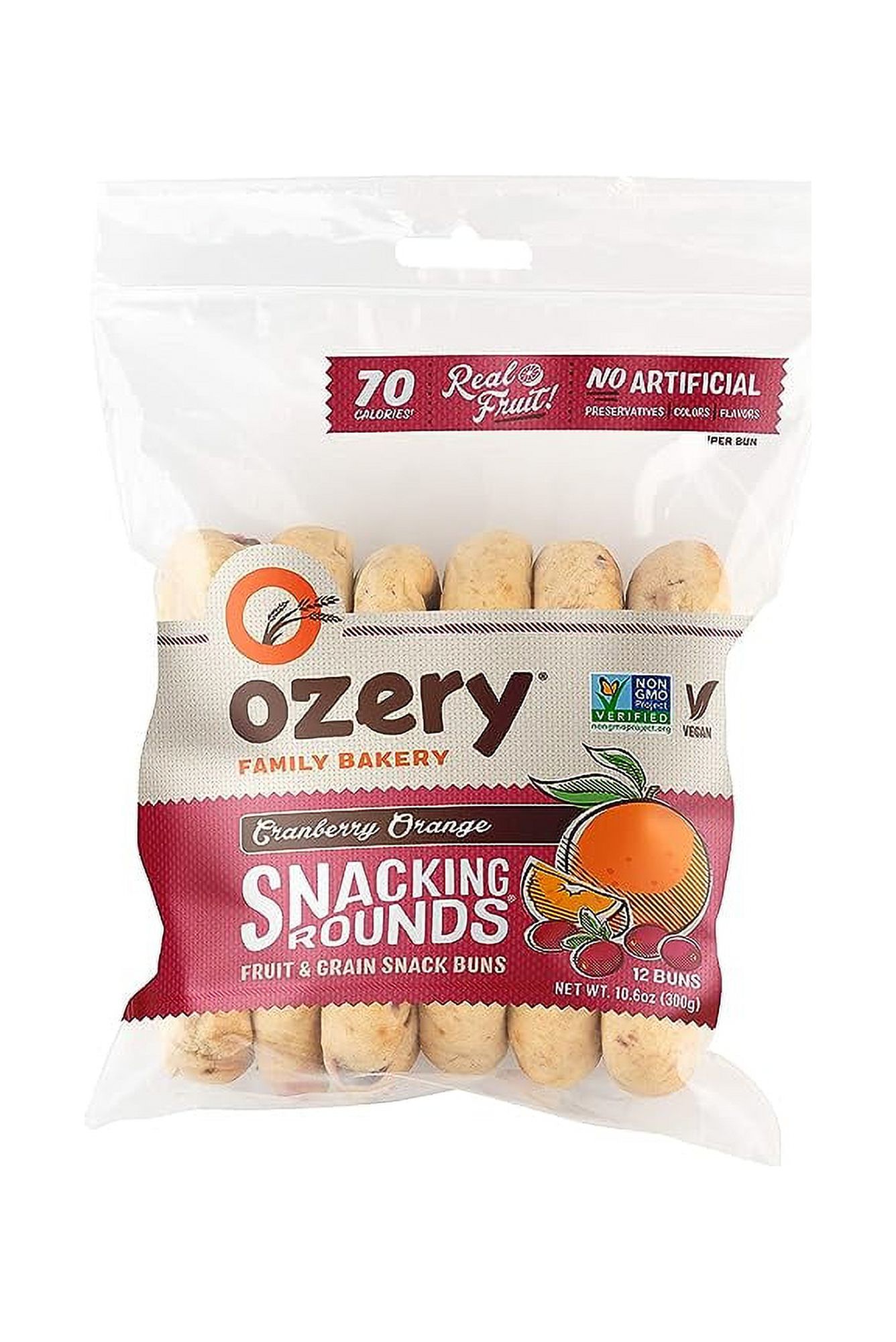 Bakery, Cranberry Orange Snacking Rounds Pita Bread, Vegan NonGMO, 10.