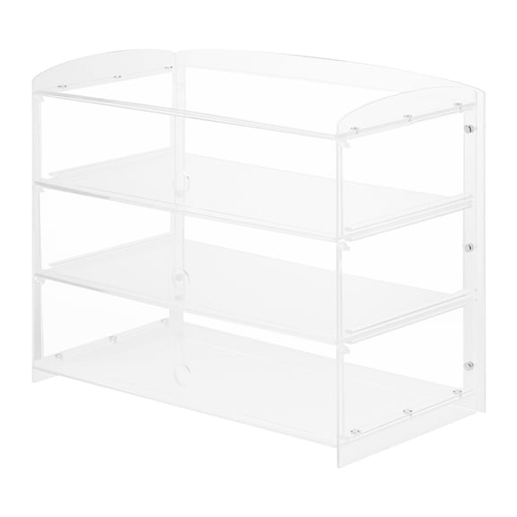 Bakery Display Case 3-Tier Clear Acrylic Countertop Pastry Box with Flip-Up Door for Donuts Bagels 19 x 9.1 x 15 Inches