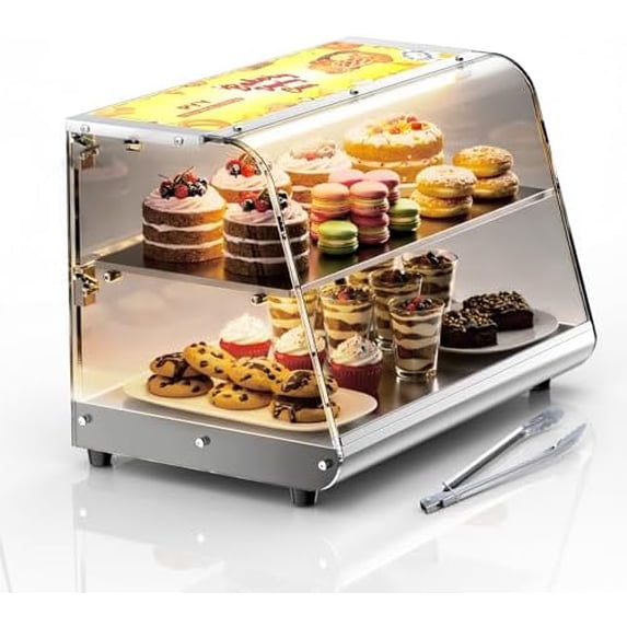 Bakery Display Case with Light - 22in Cake Display Case with 3500K ...