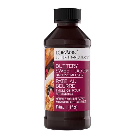 LorAnn Oils Buttery Sweet Dough Flavoring For Baking - Emulsion Buttery Sweet Dough Extract Substitute - 4 oz