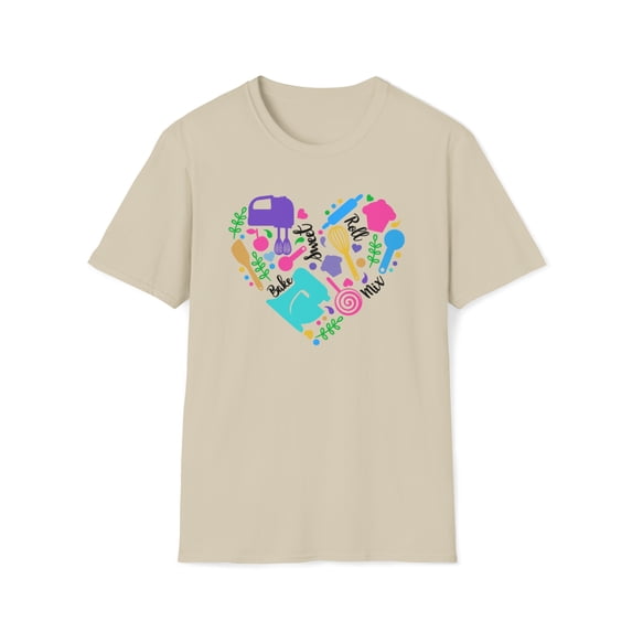 Bakery Heart, Gildan Unisex Softstyle T-Shirt, Baker Graphic Tee, S-3XL