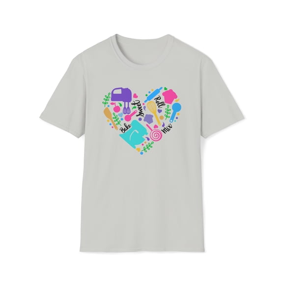 Bakery Heart, Gildan Unisex Softstyle T-Shirt, Baker Graphic Tee, S-3XL