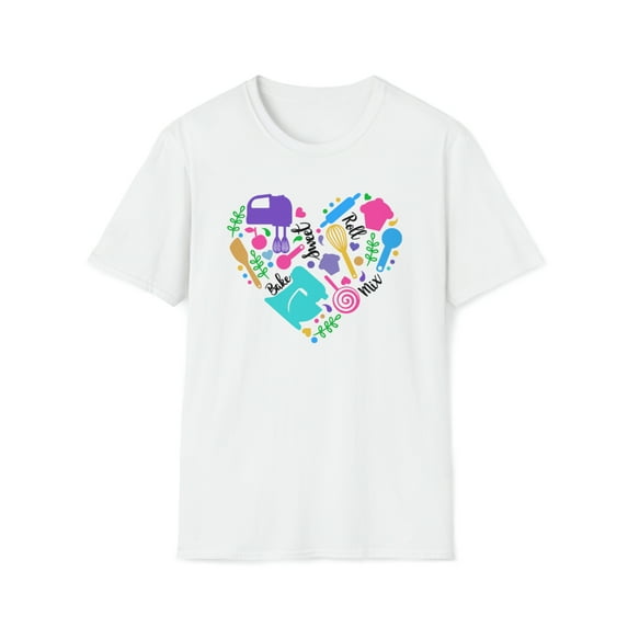 Bakery Heart, Gildan Unisex Softstyle T-Shirt, Baker Graphic Tee, S-3XL