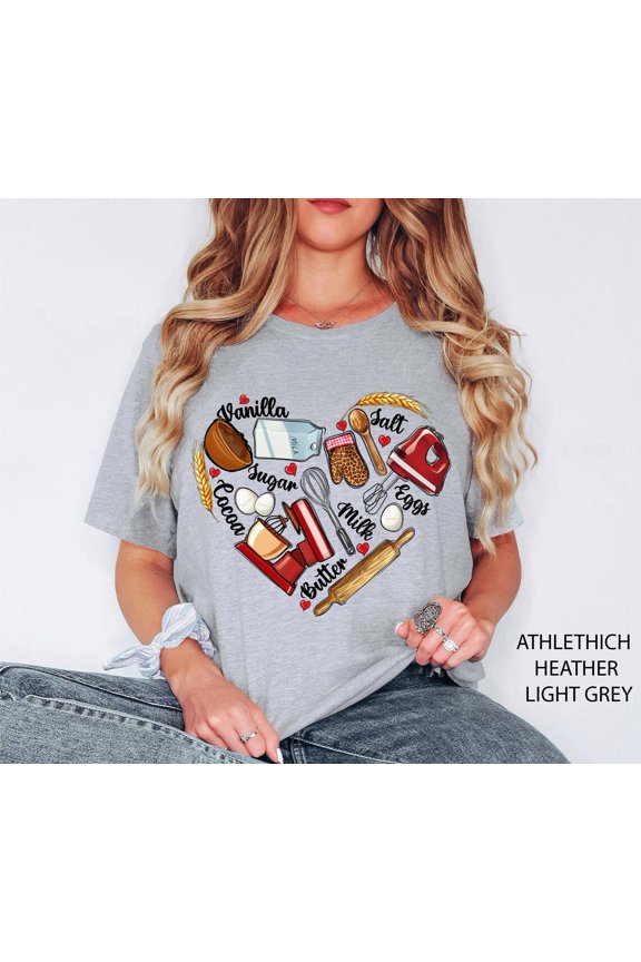 Bakery Heart Shirt, Baking Lover Shirt, Baking T-shirt, Baker Shirts, Baking , Baking For Her, Love Baking,Bakery ,Baker Tee Tshirt All Size S-5XL