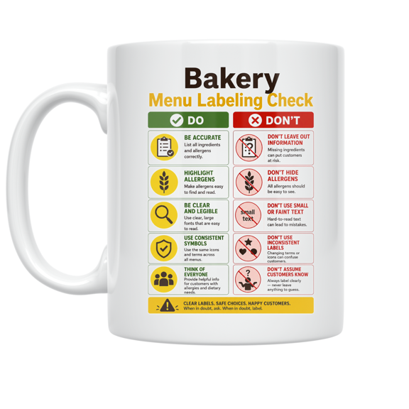 Bakery Menu Labeling Check - Bakery Enthusiast - 11 oz Ceramic Coffee Mug