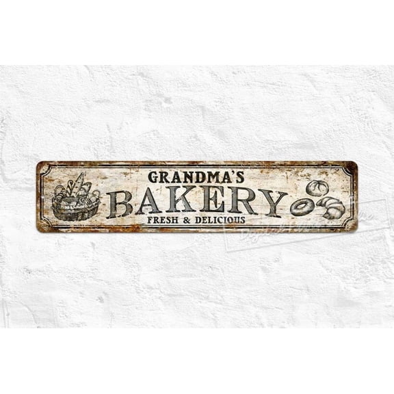 Bakery Metal Aluminum Sign Custom Sign Baking Lovers Farmhouse Sign Kitchen Sign Personalised Gifts Rustic Home Décor - Size: 16 x 4 Inches