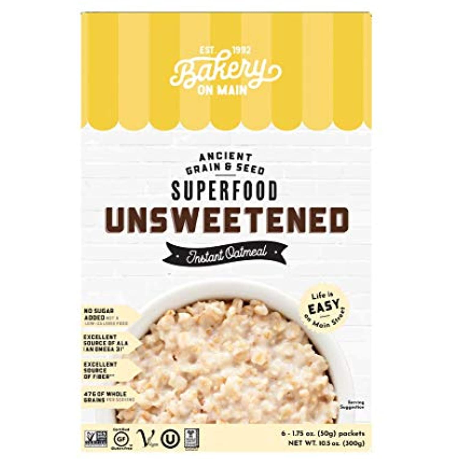 Bakery On Main, GlutenFree Instant Oatmeal, Vegan & Non Gmo