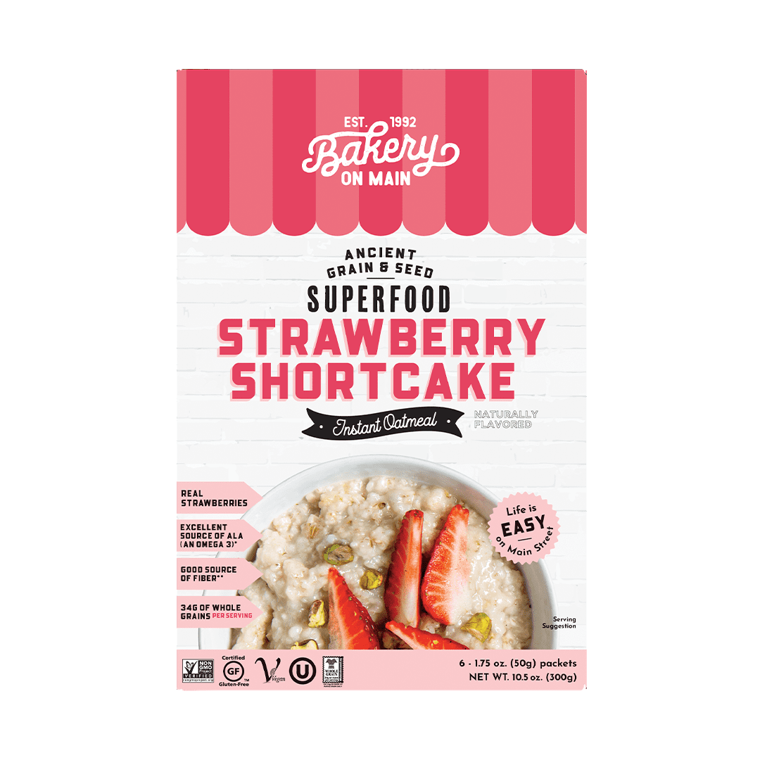 Bakery On Main, Strawberry Shortcake Instant Oatmeal, Gluten Free, 10.5