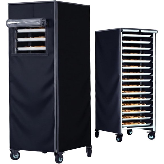 Bakery Rack Cover with Zipper,23"X28"X64" High Density Waterproof and Dustproof,20tier Sheet Pan Rack/Bun Pan Rack Cover with Vents