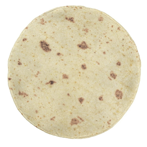 Bakery Round Blanket, Flatbread from Flour Tortilla Mexican Food Cuisine Cooking Healthy Grain, Cozy Plush for Indoor & Outdoor Use Novelty Joke Gift Idea, 47" Round, Pastel Brown Cocoa, by Ambesonne