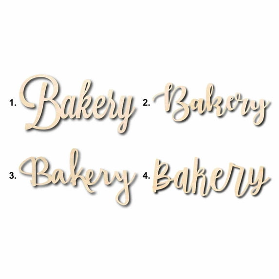 Bakery Sign Unfinished Wood Cutout Home Decor DIY Option 2- 36" Wide / 1/4"