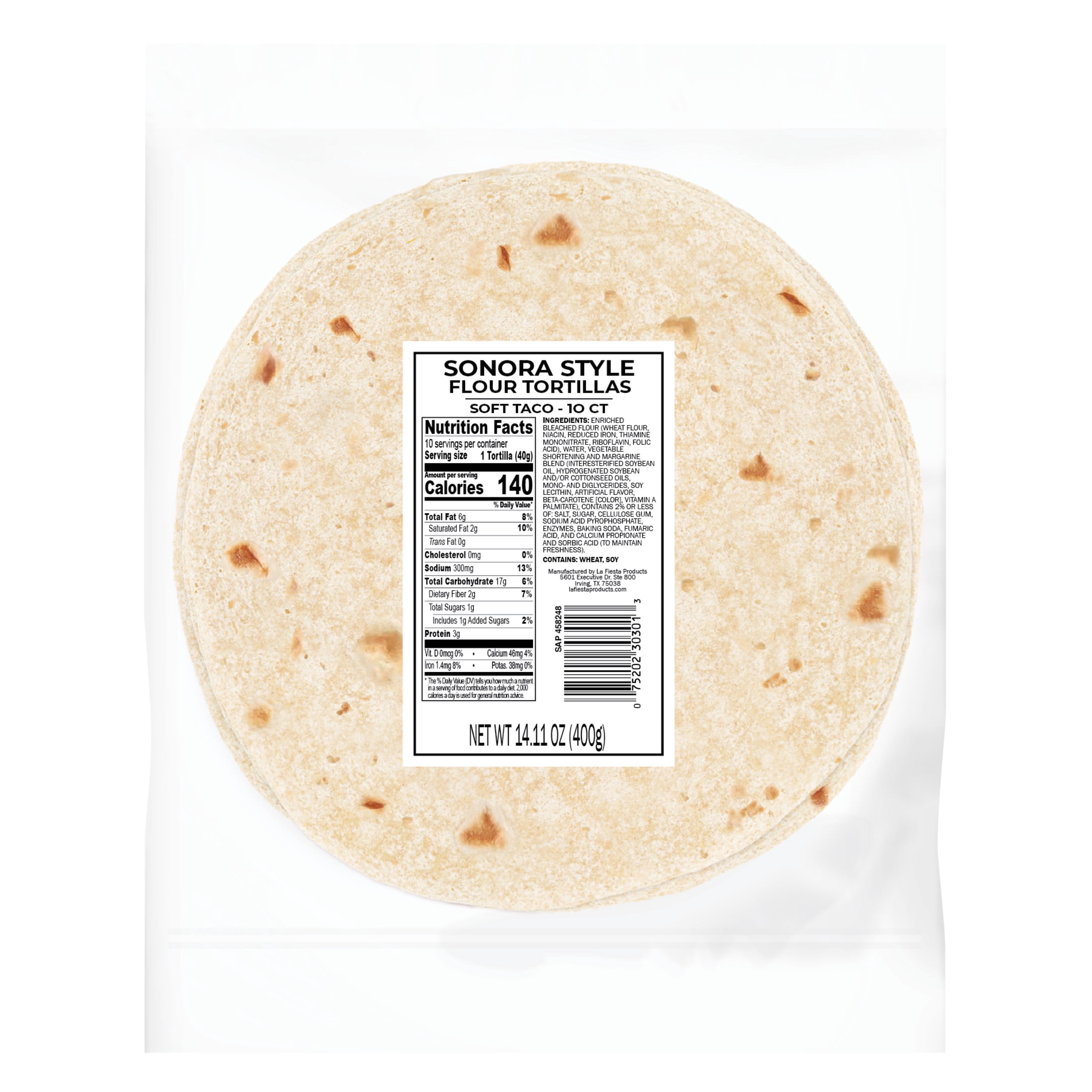 Deli Style Flour Tortillas Sonora Style 8", 10 Count
