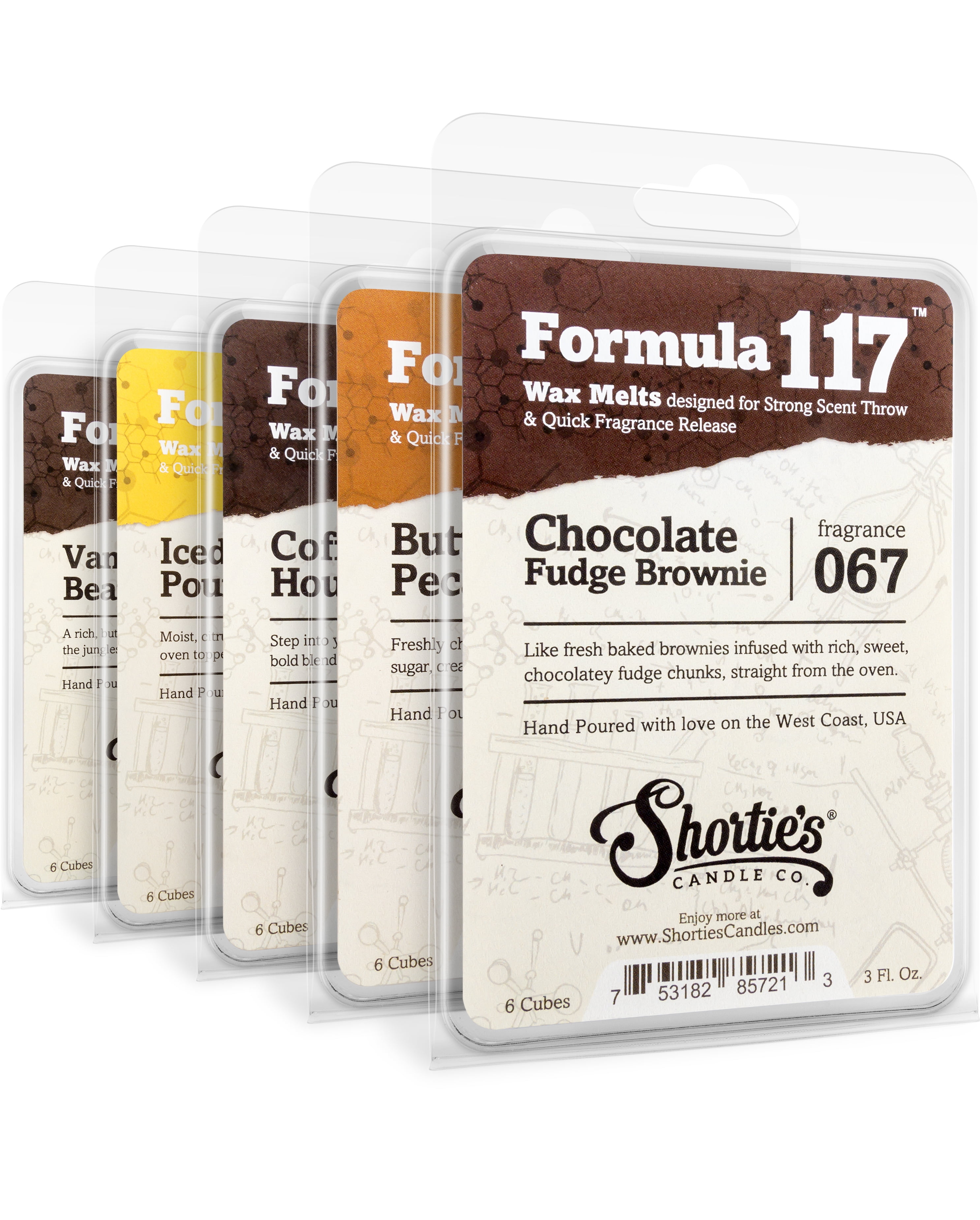Bakery Wax Melts Variety 5 Pack - Formula 117 - 5 Highly Scented 3 Oz. Bars - Made With Natural & Essential Oils - Fall Warmer Wax Cubes