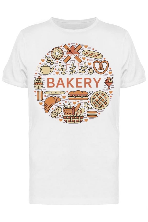 Bakery, World In A Bread Circle T-Shirt Men -Image by Shutterstock, Male 3X-Large